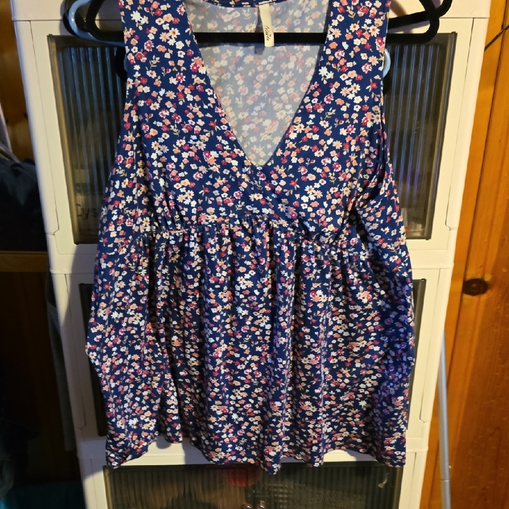 Celeste Blue Floral Top